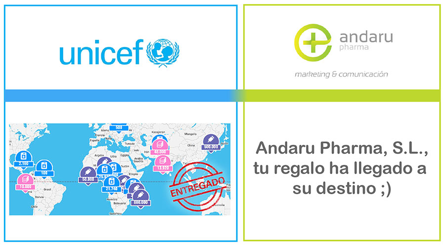 Andaru Pharma regala suministros a los niños más necesitados con la iniciativa ‘Regalo Azul’ de Unicef